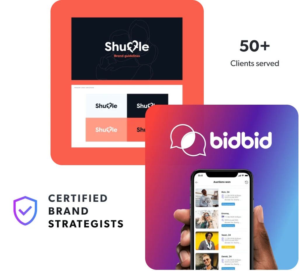 Brand Development 1 Two examples of branding work done by Blackhawk – a networking app and a dating app.